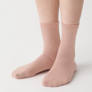 Pink Muji Right Angle 3 Layer Loose Top Women Socks | PP6E1N18S
