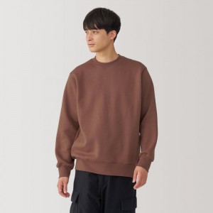 Red Muji Brushed Men Sweatshirts | KT7K1V35F
