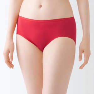 Red Muji Lyocell Women Bikini Bottom | LE3L4L29P