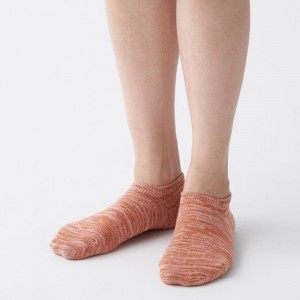 Red Muji Right Angle Excess Yarn Sneaker Pack of 3 Men Socks | IY4I4E52F