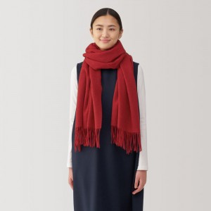 Red Muji Wool Blanket Men Scarf | JD2H1J01K
