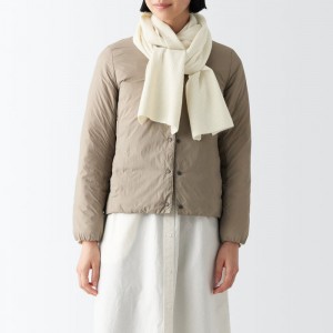 White Muji Recycled Polyester Blend Women Scarf | LX4G3Q28W