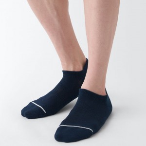 White Muji Right Angle Pile Sneaker Men Socks | PW7A1U61S