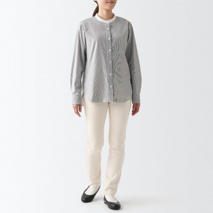 White Muji Stretch Denim Slim Women Jeans | II6F1T15I