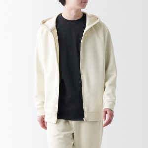 White Muji UV Protection Sweatshirt Zip Up Hoodie Men Hoodie | ZI5O9M13A