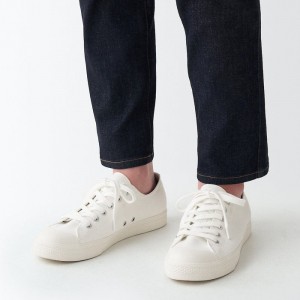White Muji Water Repellent Cushioned with Laces Women Sneakers | SC2A8J13A