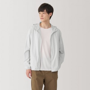 White Muji Water Repellent Pocketable Men Jackets | BJ3H0C14B