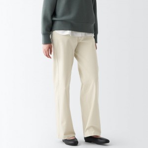 White Muji Wo4-Way Stretch Chino Wide Straight Men Pants | ET4R1G98X