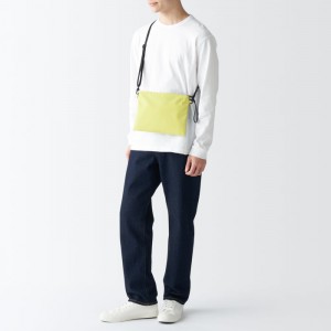 Yellow Muji 2-Way Water Repellent Men Crossbody Bags | EC5G8O13Y